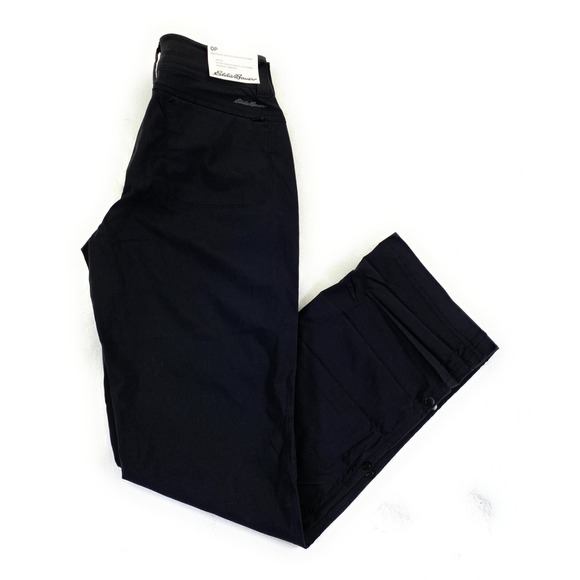 NWT Eddie‎ Bauer Women's Sightscape Horizon Roll Cuff Black Pants 0 Petite - Picture 3 of 14